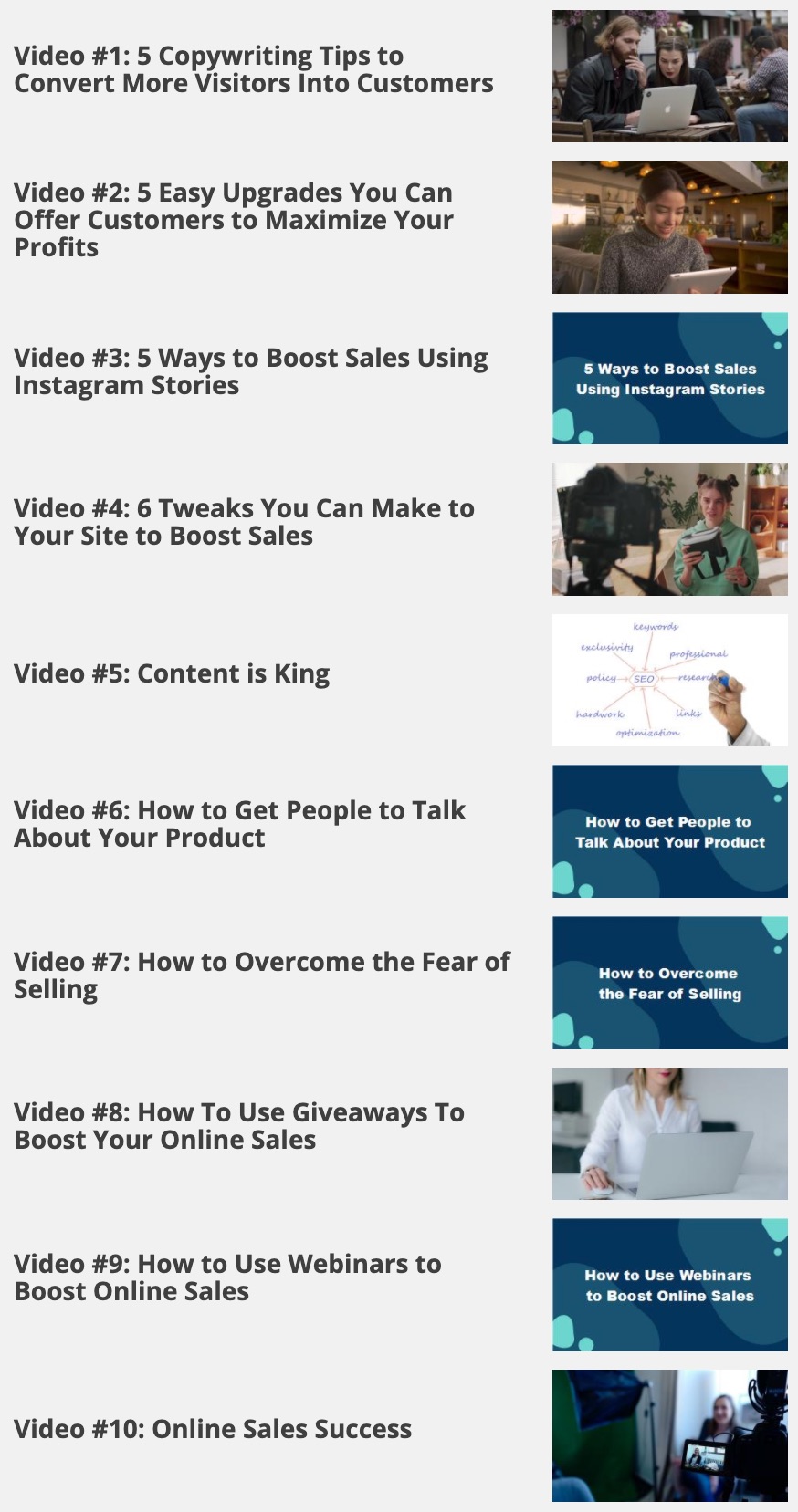 Boost Your Online Sales Video overview