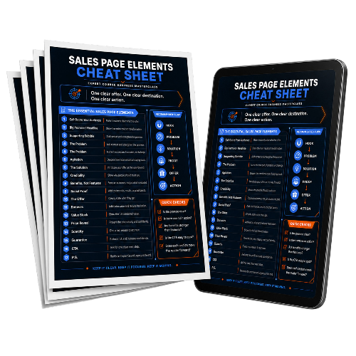 SIM Sales Page Elements Cheat Sheet Bonus