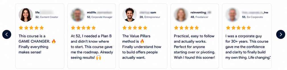 Expert Course Business and Value Pillars feedback and success stories